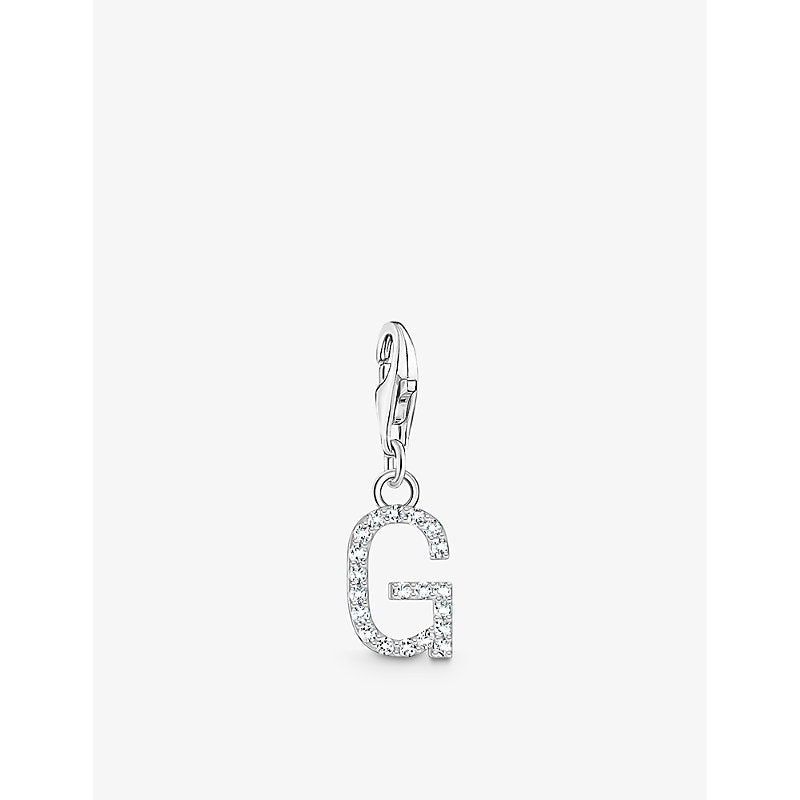  Thomas Sabo G letter sterling-silver and cubic zirconia pendant charm