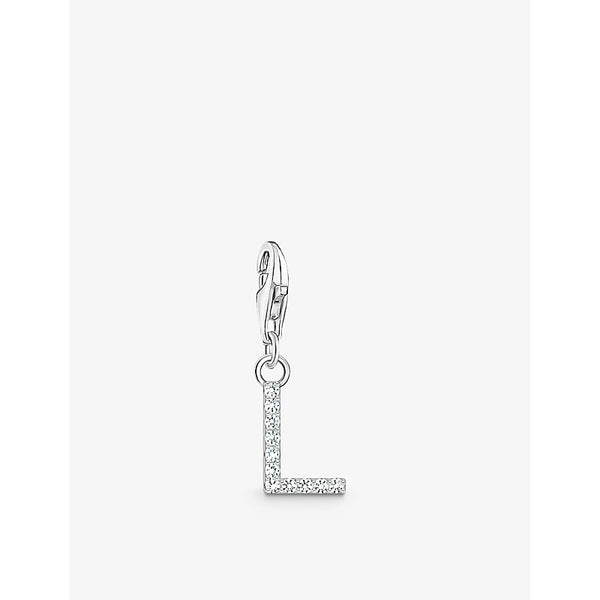  Thomas Sabo L letter sterling-silver and cubic zirconia pendant charm