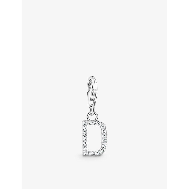 Womens Thomas Sabo Letter D sterling-silver and cubic zirconia pendant charm