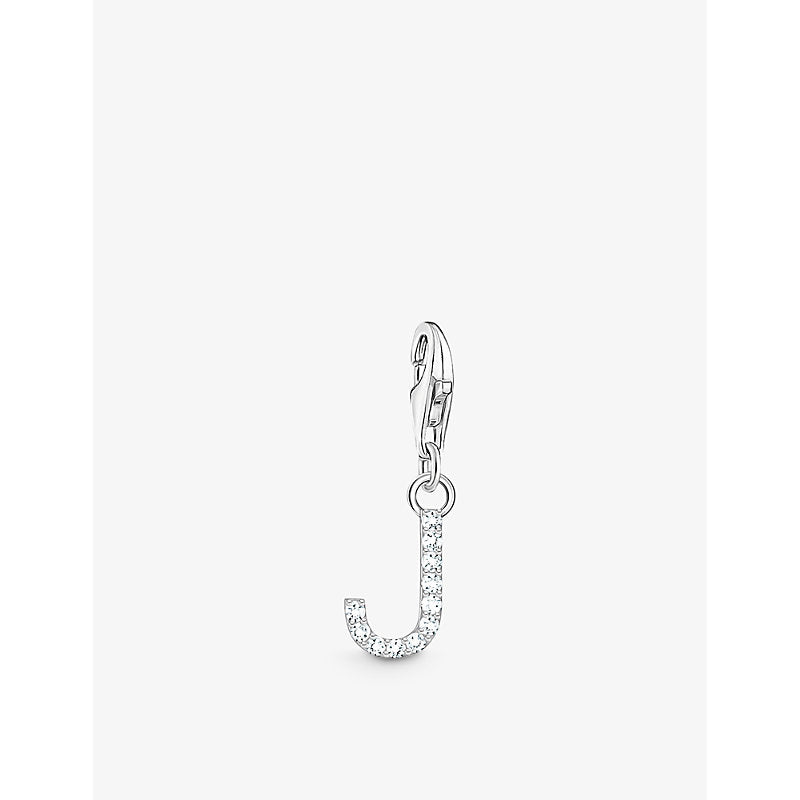  Thomas Sabo Letter J sterling-silver and cubic zirconia pendant charm