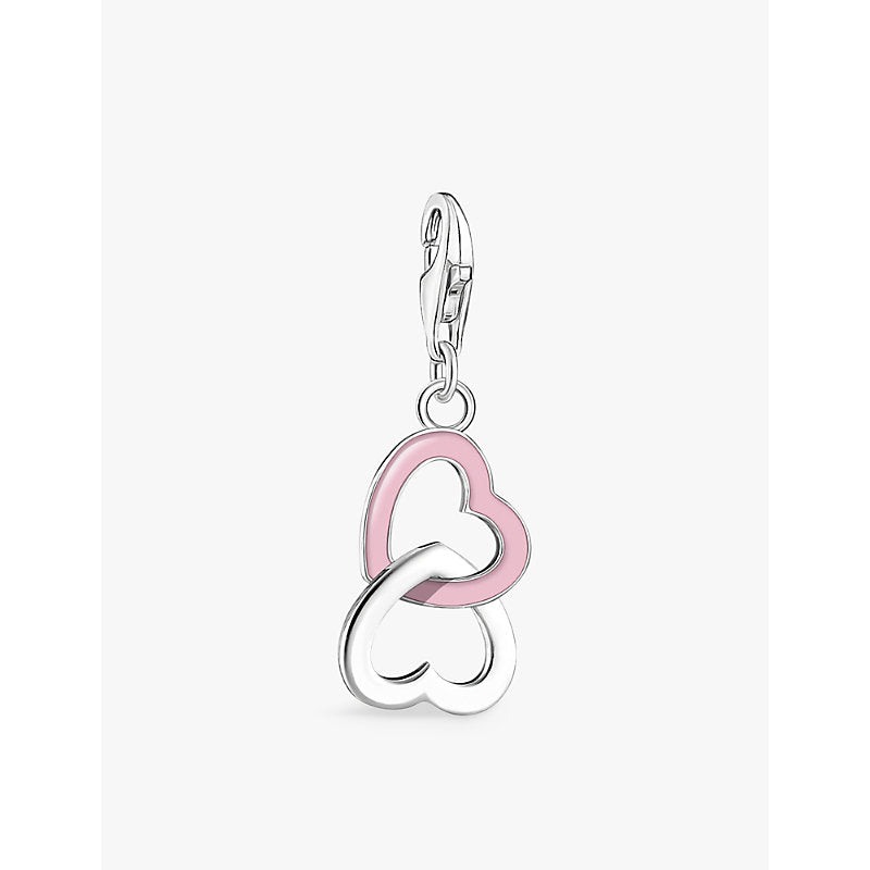  Thomas Sabo Intertwined Hearts 925 sterling-silver, enamel and resin pendant charm