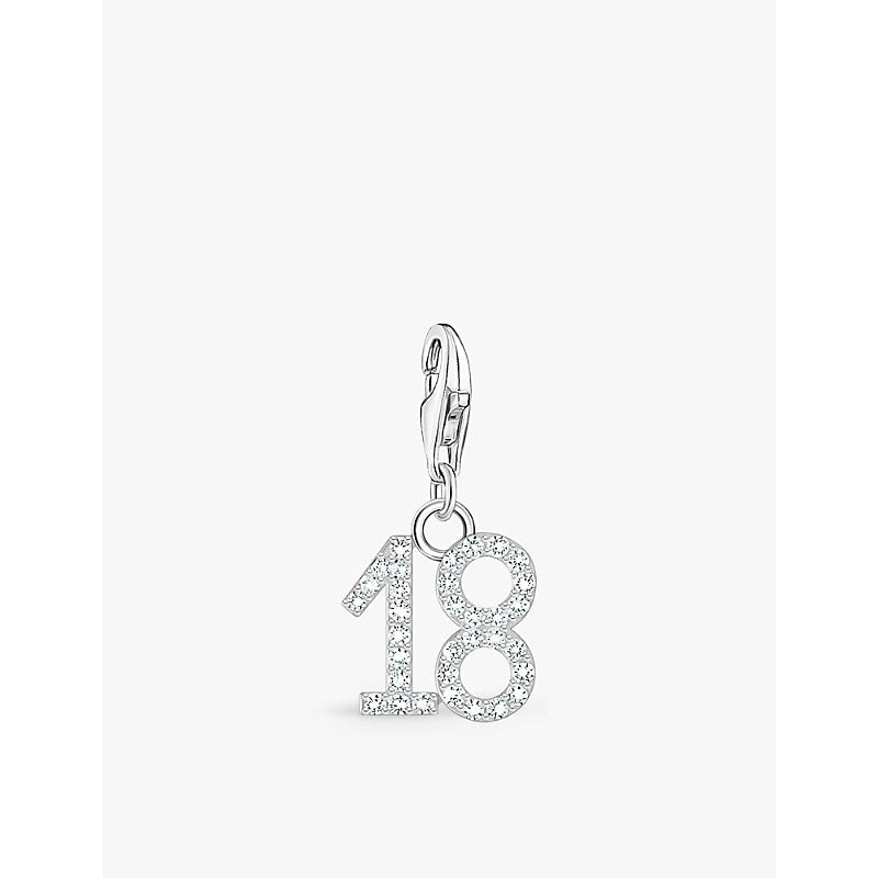  Thomas Sabo '18' 925 sterling-silver and zirconia pendant charm