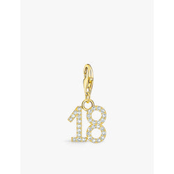  Thomas Sabo '18' gold-plated 925 sterling-silver and zirconia pendant charm