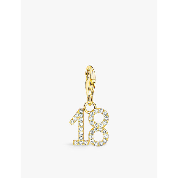  Thomas Sabo '18' gold-plated 925 sterling-silver and zirconia pendant charm