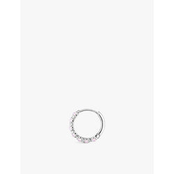 Womens Thomas Sabo Filigree sterling-silver, glass-stone and zirconia single hoop earring