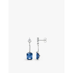  Thomas Sabo Square 925 sterling-silver and sapphire drop earrings