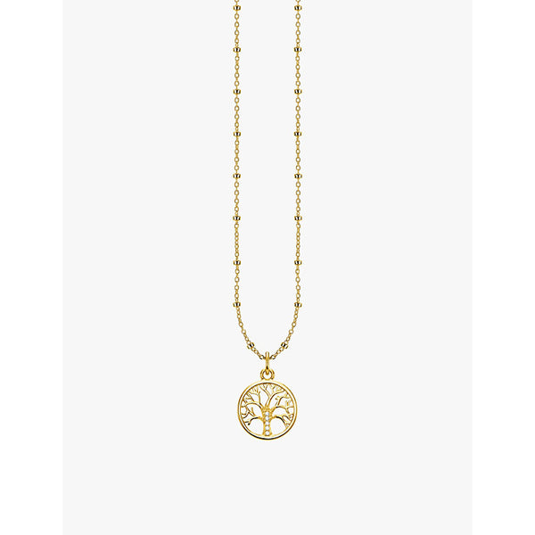  Thomas Sabo Tree of Love 18ct yellow gold-plated sterling silver and zirconia pendant necklace