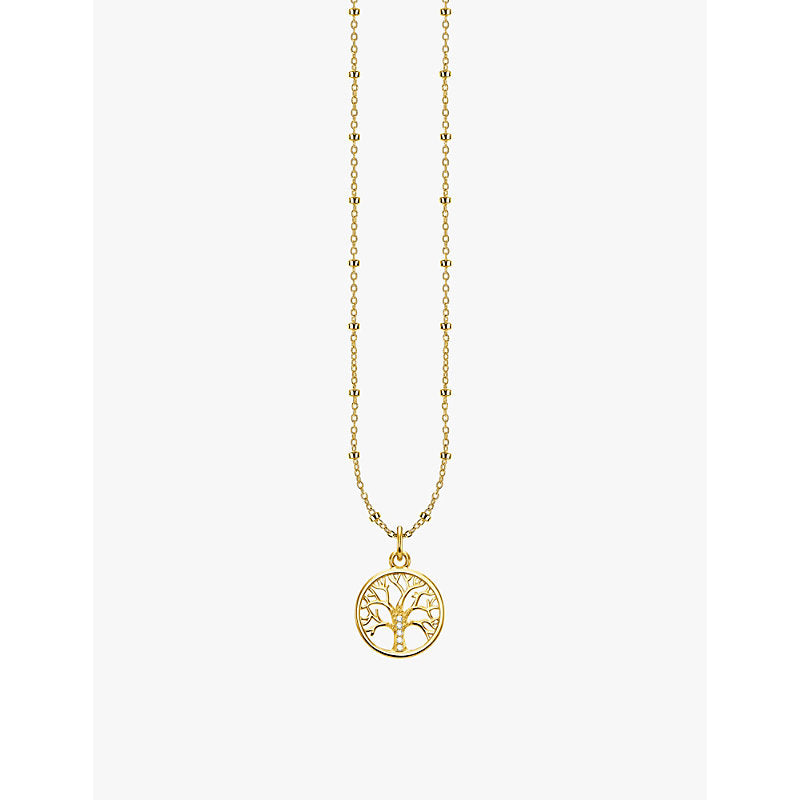  Thomas Sabo Tree of Love 18ct yellow gold-plated sterling silver and zirconia pendant necklace