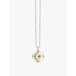  Thomas Sabo Star and Moon 18ct yellow gold-plated sterling silver, zirconia and glass pendant necklace