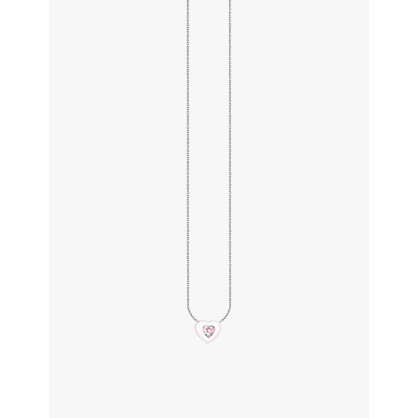  Thomas Sabo Heart sterling-silver, zirconia and enamel pendant necklace