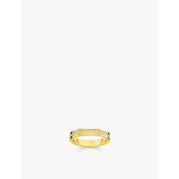  Thomas Sabo 18ct yellow gold-plated sterling silver and zirconia band ring