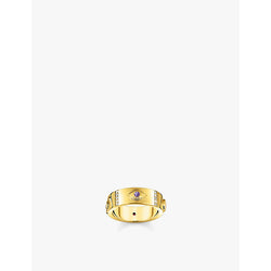 Thomas Sabo Cosmic 18ct yellow-gold sterling silver and zirconia band ring