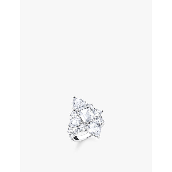  Thomas Sabo Assorted-cut cubic zirconia and 925 sterling-sterling cocktail ring