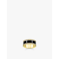 Thomas Sabo 18ct yellow-gold sterling silver and zirconia band ring