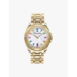 Thomas Sabo WA0395-264-207 Divine Rainbow yellow gold-tone stainless-steel and cubic zirconia quartz watch