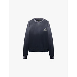  Prada Logo-print contrast-stripe cotton sweatshirt