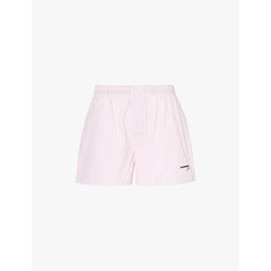  Hommegirls Relaxed-fit striped cotton-poplin boxer shorts