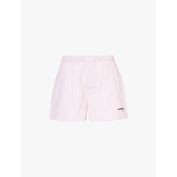  Hommegirls Relaxed-fit striped cotton-poplin boxer shorts