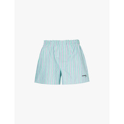  Hommegirls Relaxed-fit striped cotton-pique boxer shorts