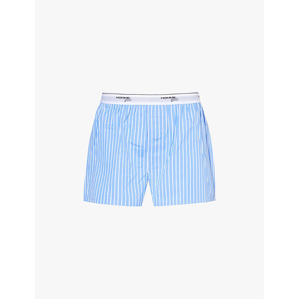  Hommegirls Relaxed-fit striped cotton-poplin shorts