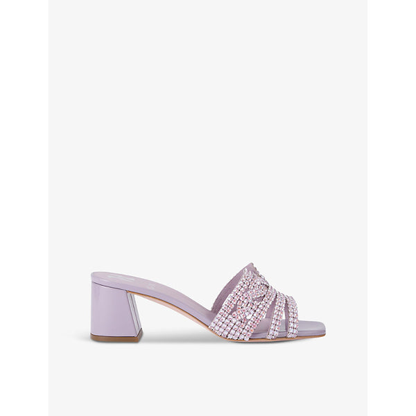 Gina Utah Swarovski crystal-embellished leather heeled mules