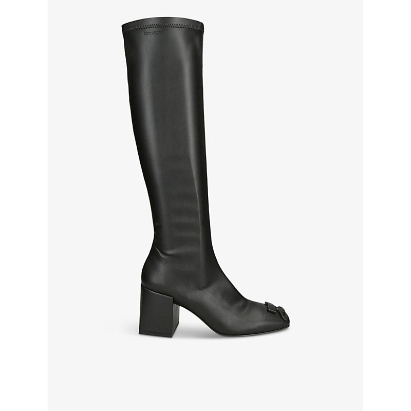 Courreges Reedition square-toe faux-leather knee-high boots