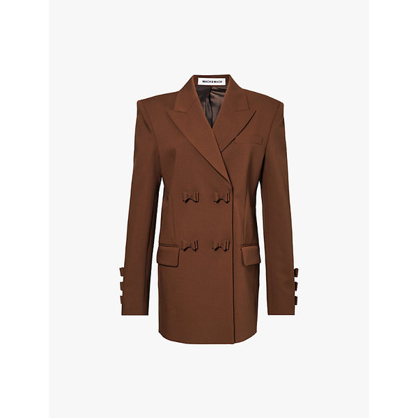 Mach & Mach Bow peak-lapel relaxed fit wool-blend blazer dress | MACH & MACH