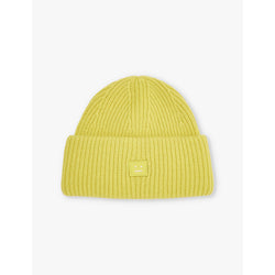  Acne Studios Logo-embroidered ribbed wool beanie hat