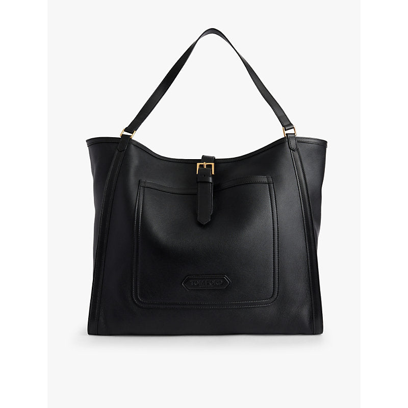 Tom Ford Logo-patch leather tote bag | Tom Ford