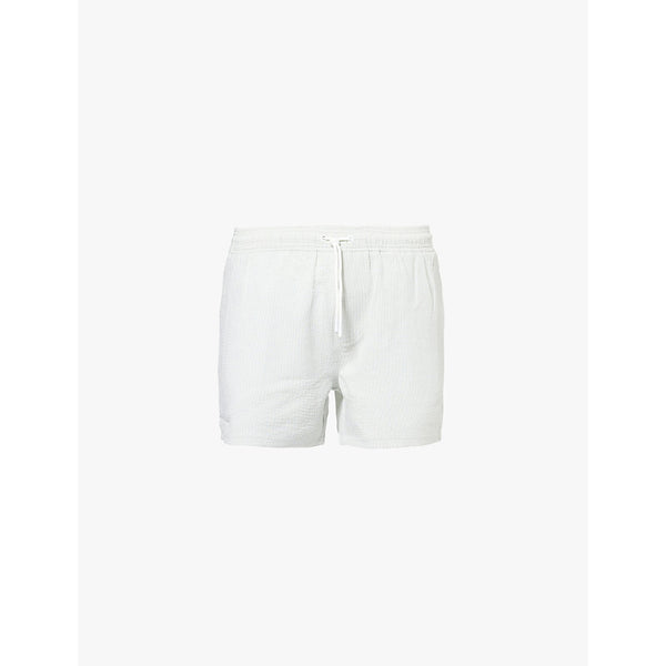  Arne Seersucker check-print swim shorts