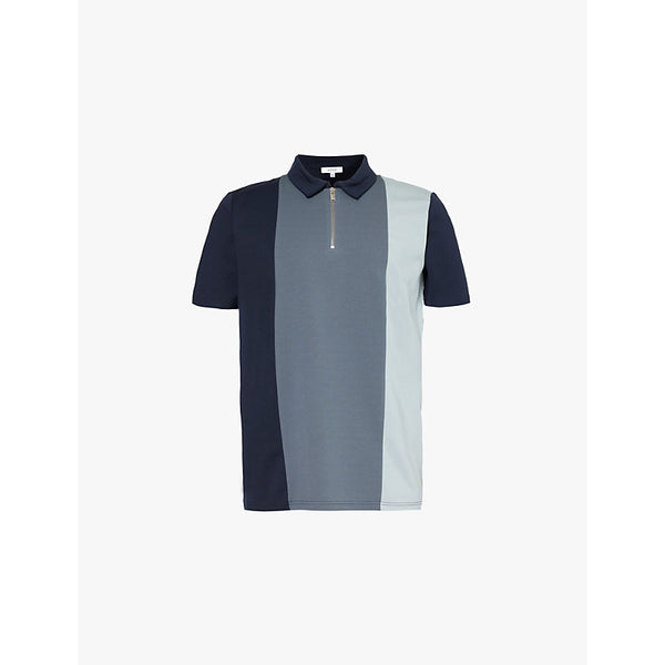  Arne Luxe Essential colour-block stretch-woven polo shirt