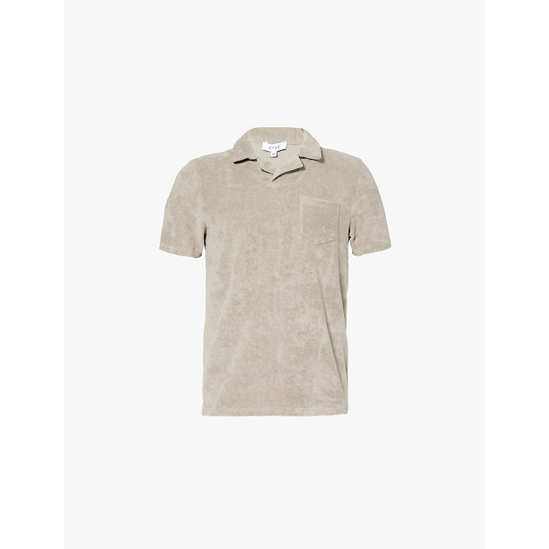  Arne Towelling-textured regular-fit cotton-jersey polo shirt