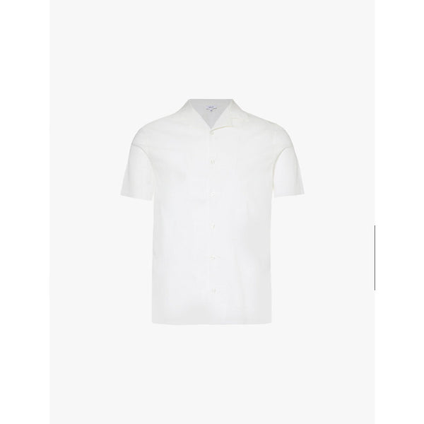  Arne Seersucker-textured short-sleeved cotton-blend shirt