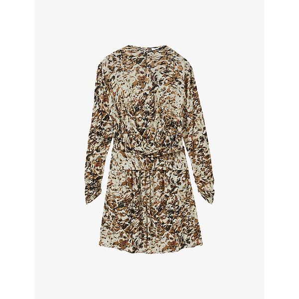 Reiss Jala graphic-print long-sleeve jersey mini dress