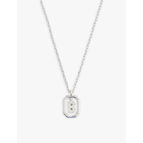  Pdpaola Mini Letter B sterling-silver and crystal pendant necklace