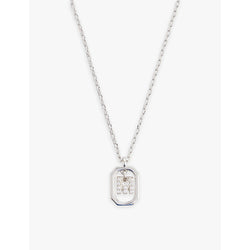  Pdpaola Mini Letter M sterling-silver and cubic zirconia pendant necklace