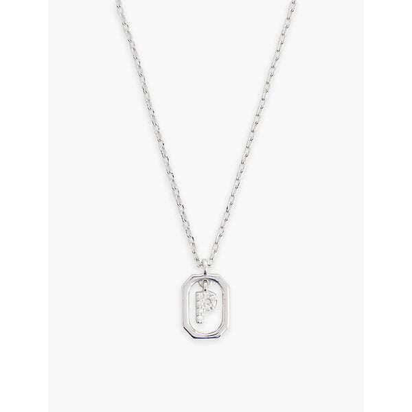  Pdpaola Mini Letter P sterling-silver and cubic zirconia pendant necklace