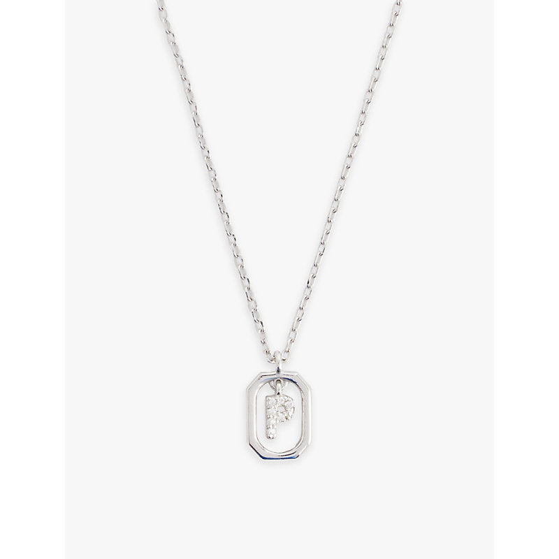  Pdpaola Mini Letter P sterling-silver and cubic zirconia pendant necklace