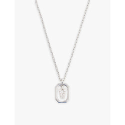  Pdpaola Mini Letter V sterling-silver and cubic zirconia pendant necklace