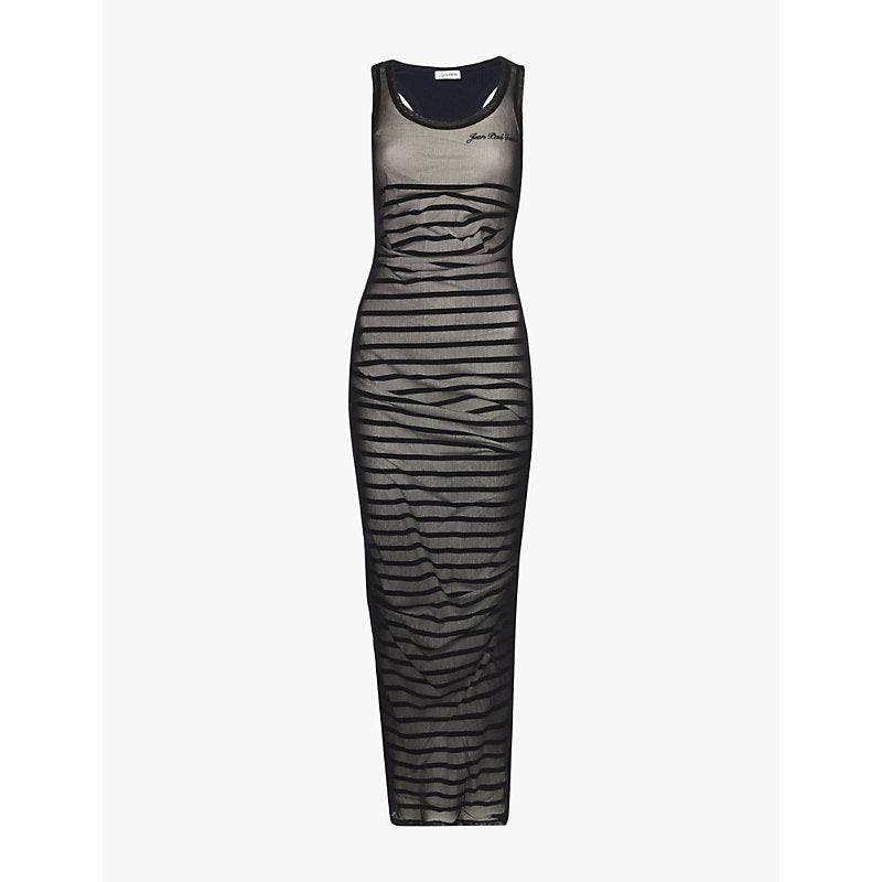 Jean Paul Gaultier Mariniere stripe-front stretch-knit maxi dress | JEAN PAUL GAULTIER