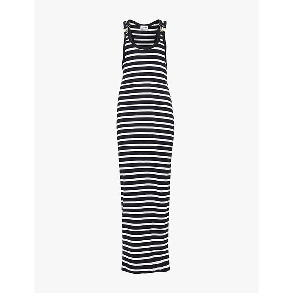 Jean Paul Gaultier Marinière clip-embellished cotton-jersey maxi dress