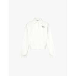  Lacoste Logo-patch dropped-shoulder cotton-jersey sweatshirt