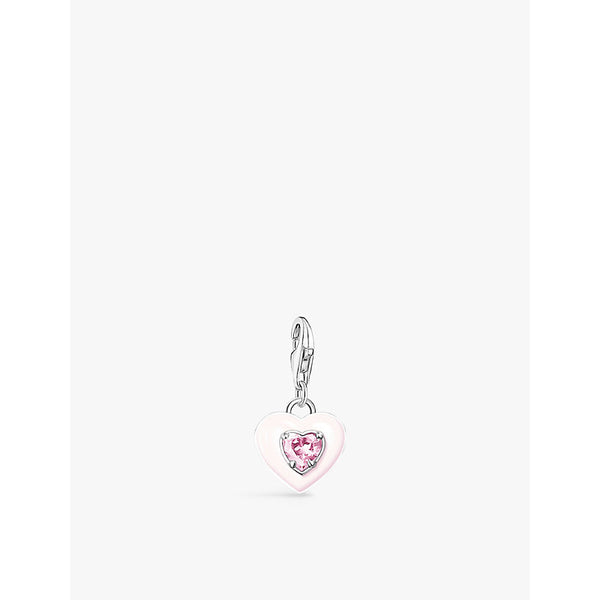  Thomas Sabo Heart-shaped 925 sterling-silver and cubic zirconia bracelet charm