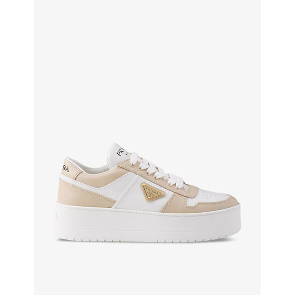 Prada Downtown Bold platform-sole leather trainers