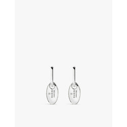  Gucci Brand-engraved sterling-silver hoop earrings