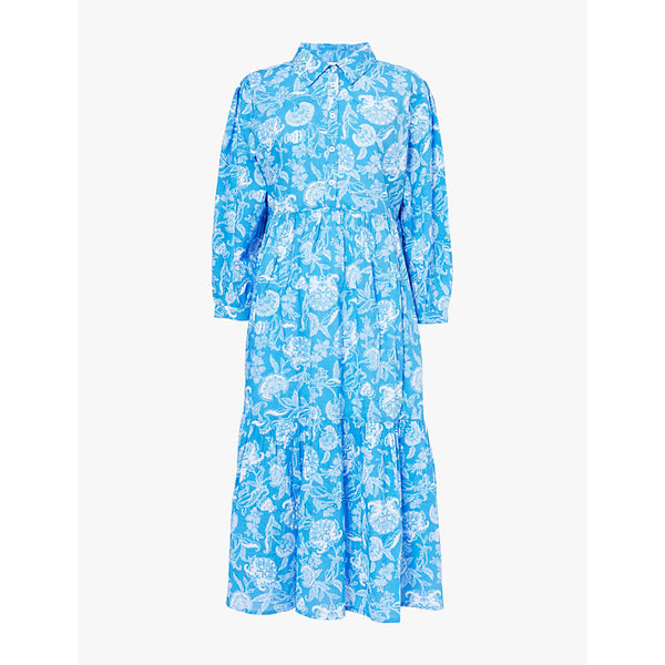  Aspiga Lara floral-print organic-cotton midi dress