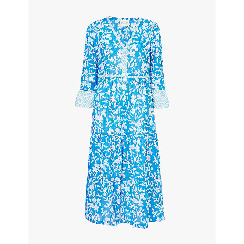 Aspiga Hayden graphic-print organic-cotton midi dress | ASPIGA