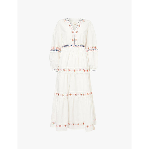  Aspiga Cindy floral-embroidered cotton midi dress