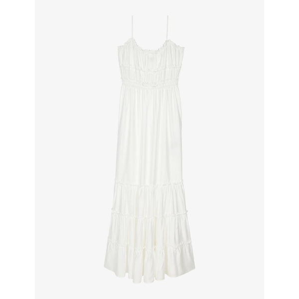  The Kooples Bow-embellished panelled woven maxi dress