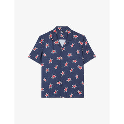  The Kooples Star-print regular-fit short-sleeve woven shirt